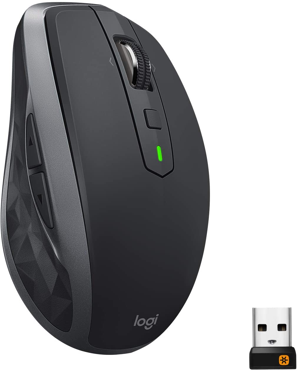 Logitech MX Anywhere 2S Mouse Wireless, Multidispositivo, Bluetooth o 2.4 GHz Wireless con Ricevitore USB Unifying, 4000 DPI su Ogni Superficie, 7 Pulsanti, Ricaricabile, Nero