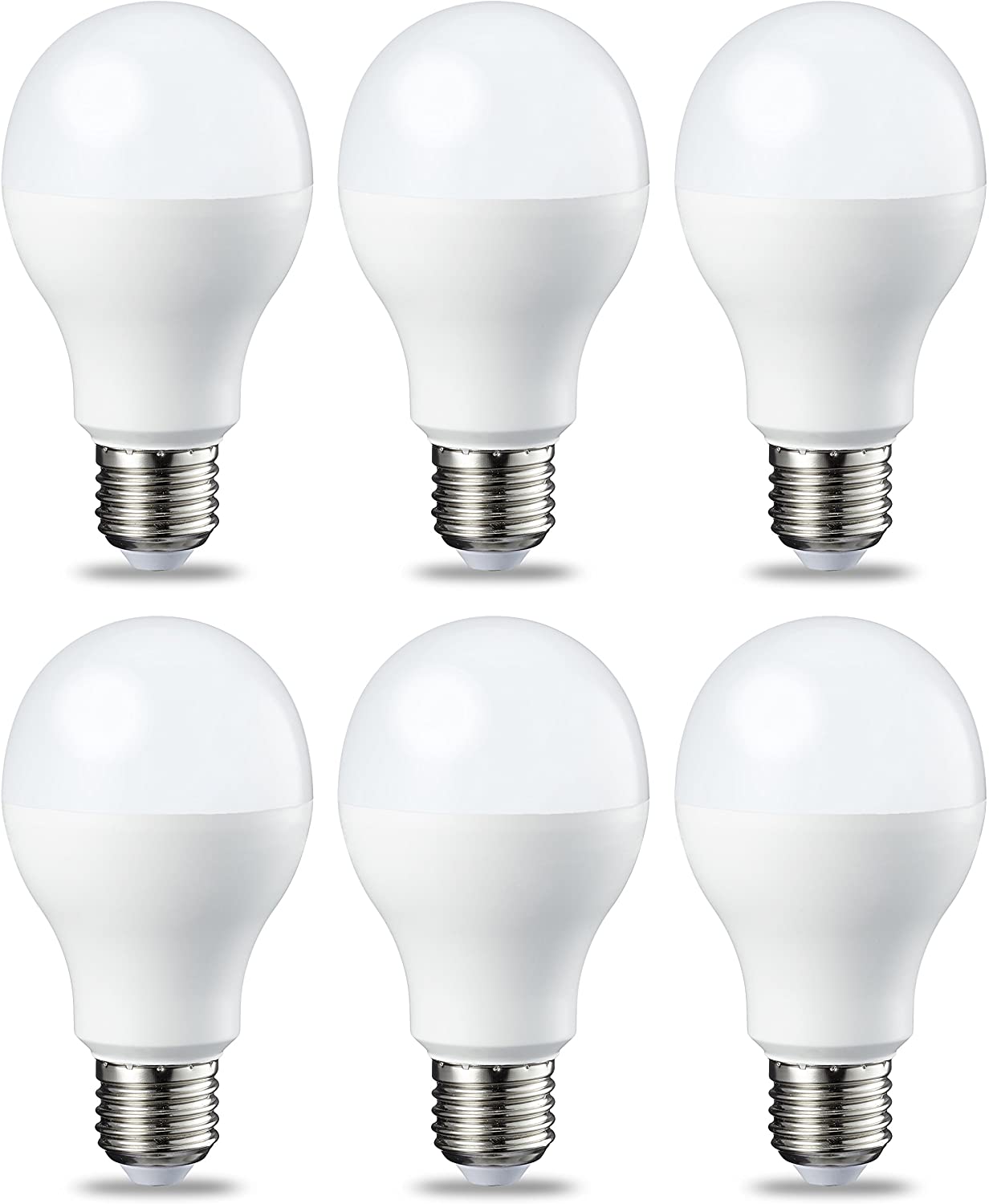 AmazonBasics Lampadina LED E27, 14W (equivalenti a 100W), Luce Bianca Calda, Dimmerabile – Pacco da 6