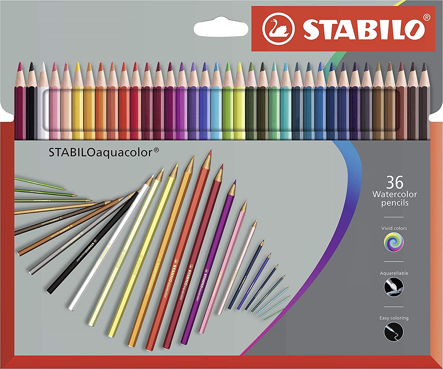 Matita colorata acquarellabile – STABILOaquacolor – Astuccio da 36 Grey Design