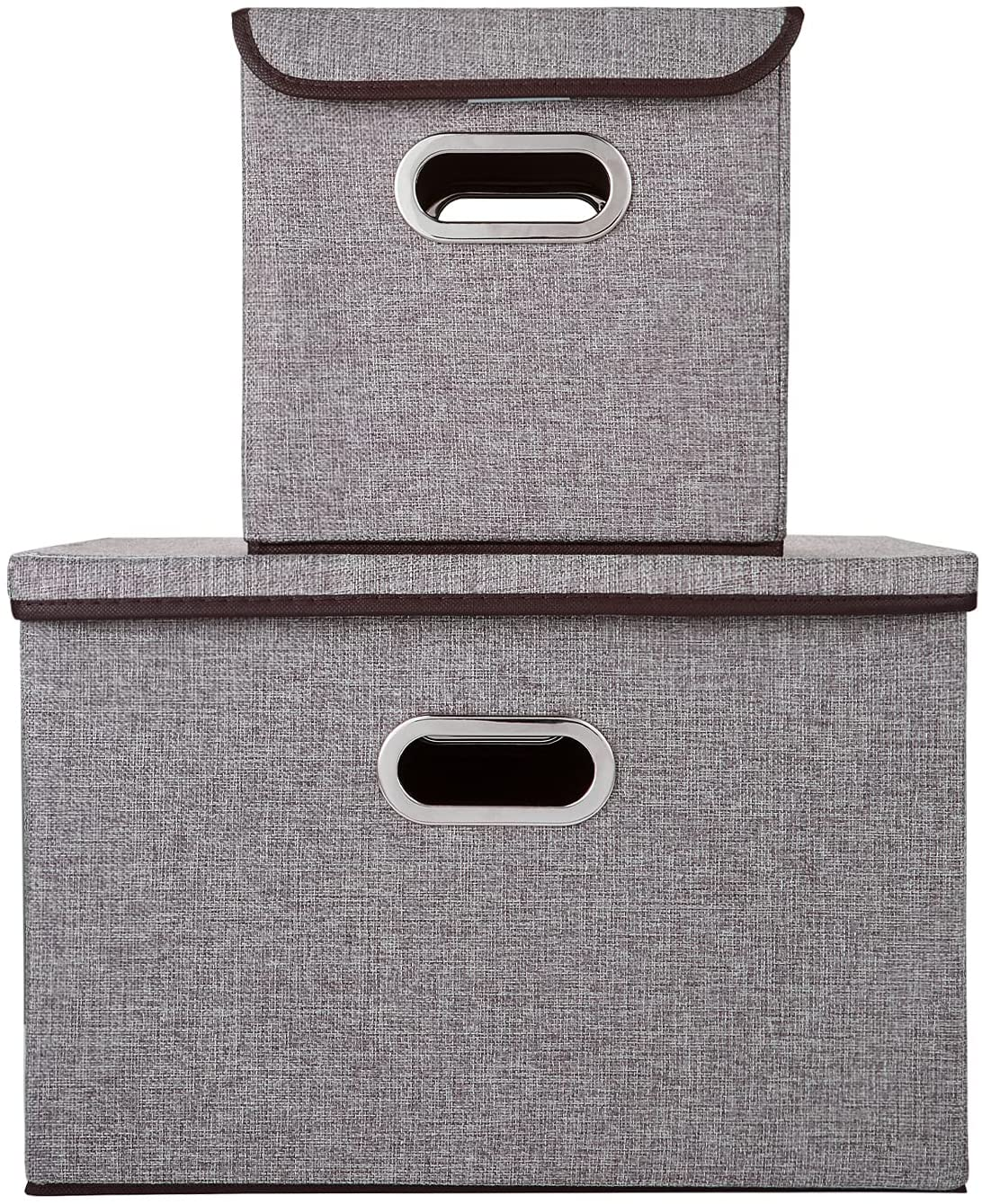Creative Co-Op Set Di 2 Scatole Portaoggetti In Rattan E Bambù Con Coperchio In Vetro – 36,8x24,1x12,7 Cm