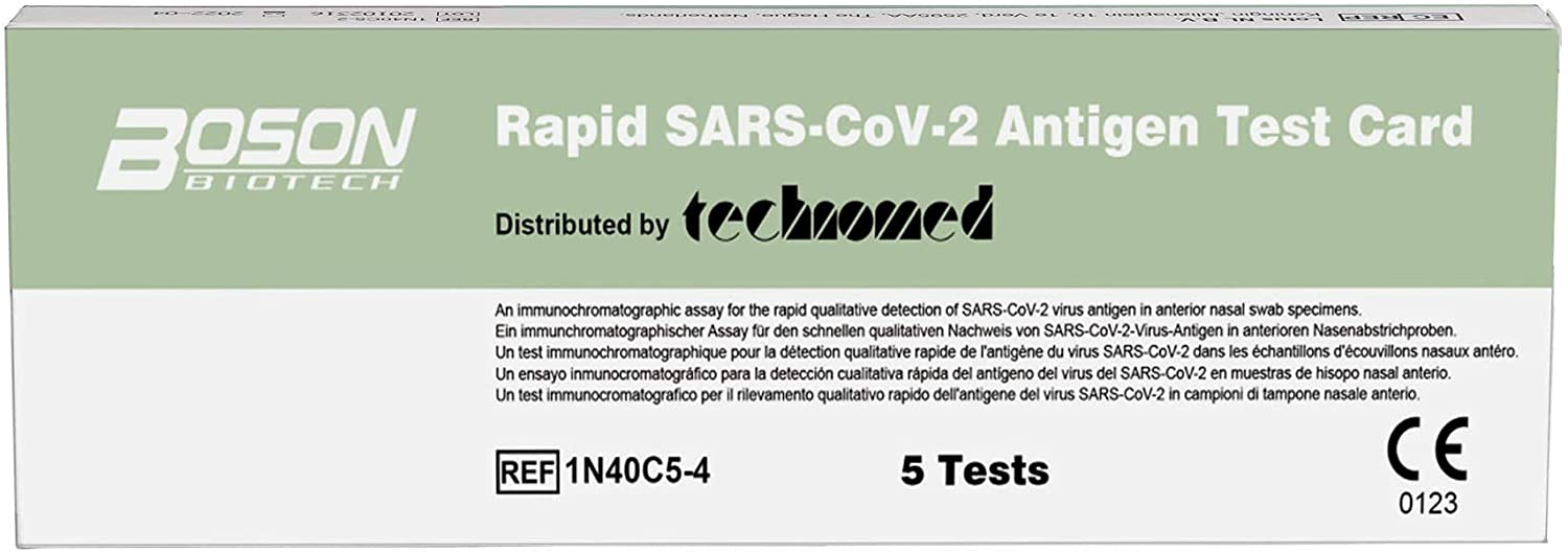 Boson Test Rapido per l’Antigene SARS-COV-2 – Scatola da 5 test