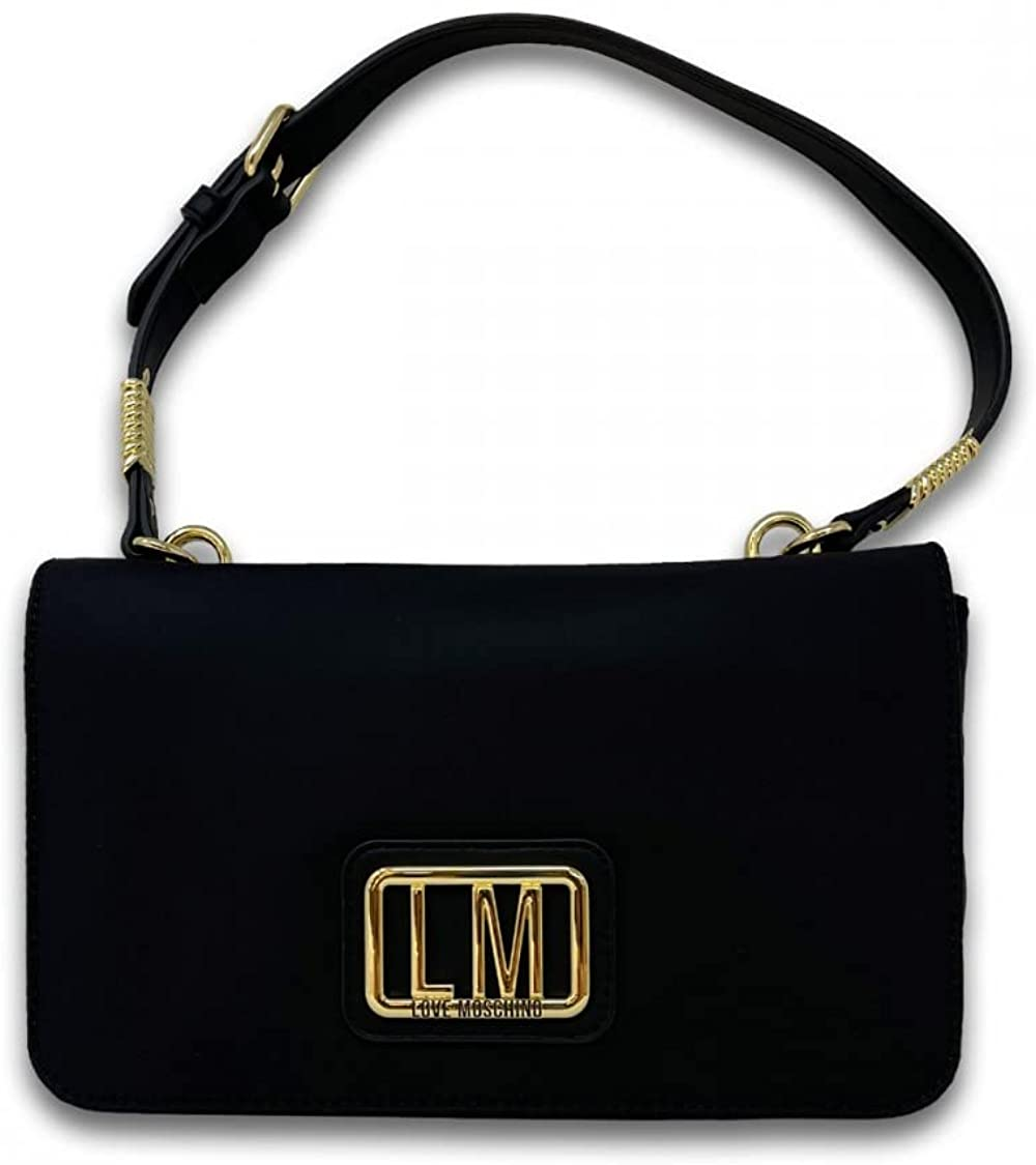 Borsa Donna a Spalla e Tracolla LOVE MOSCHINO linea Quilted colore Nero con Logo Canna di Fucile Borsa Donna a Spalla e Tracolla LOVE MOSCHINO linea Quilted colore Nero con Logo Canna di Fucile