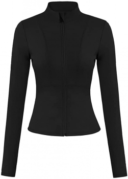 Cardigan da donna e donna, con scollo a tinta unita, a maniche lunghe, in basic, a coste, slim maglione a collo alto, in cotone, da donna, Nero , Taglia unica
