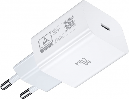 Caricatore IPhone 20W USB-C + Cavo Lightning 1m - Ricarica Rapida Per IPhone 14/13/12/11, IPad - Bianco