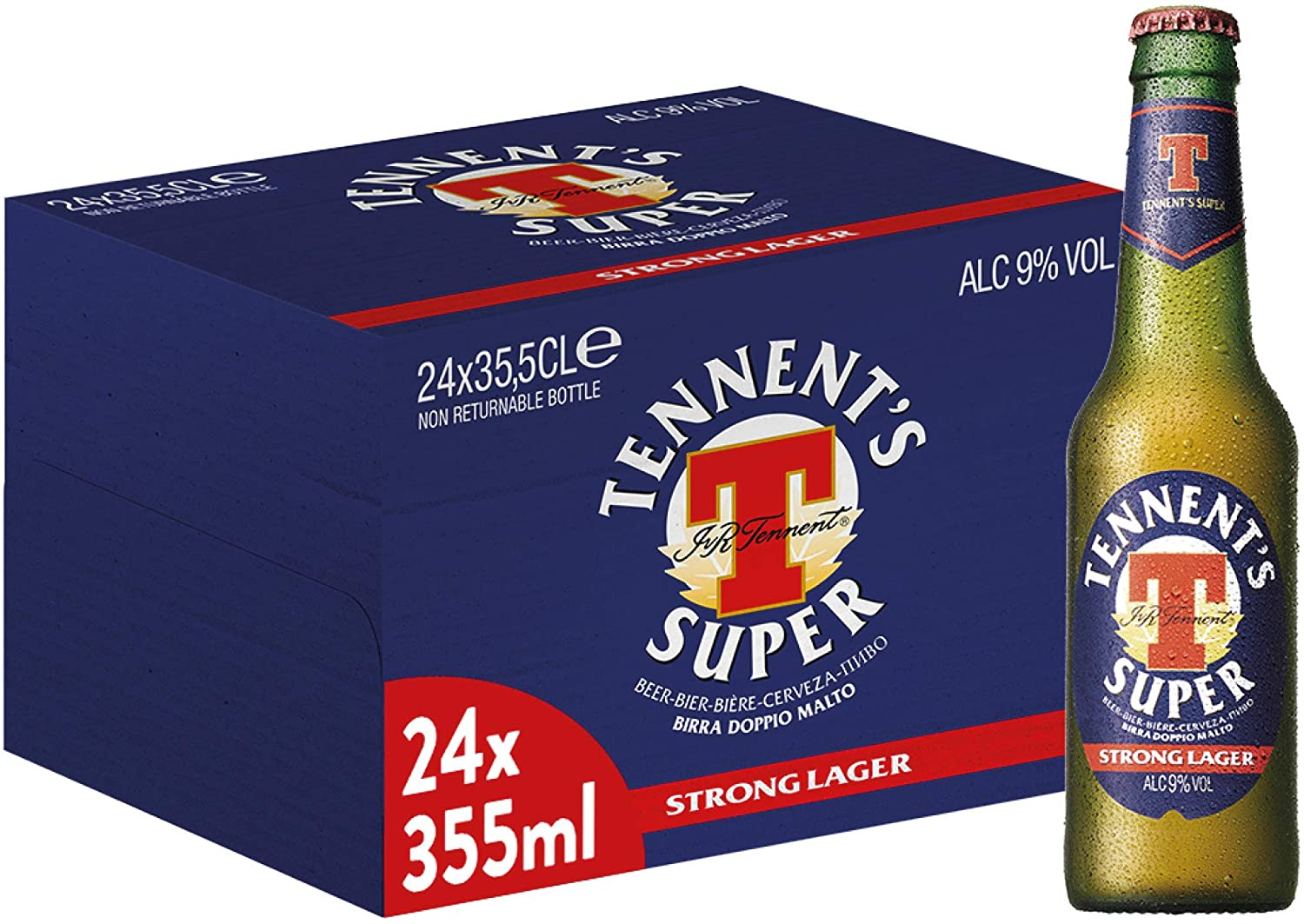 Tennent’s Super, Birra Bottiglia – Pacco da 24×35,5cl