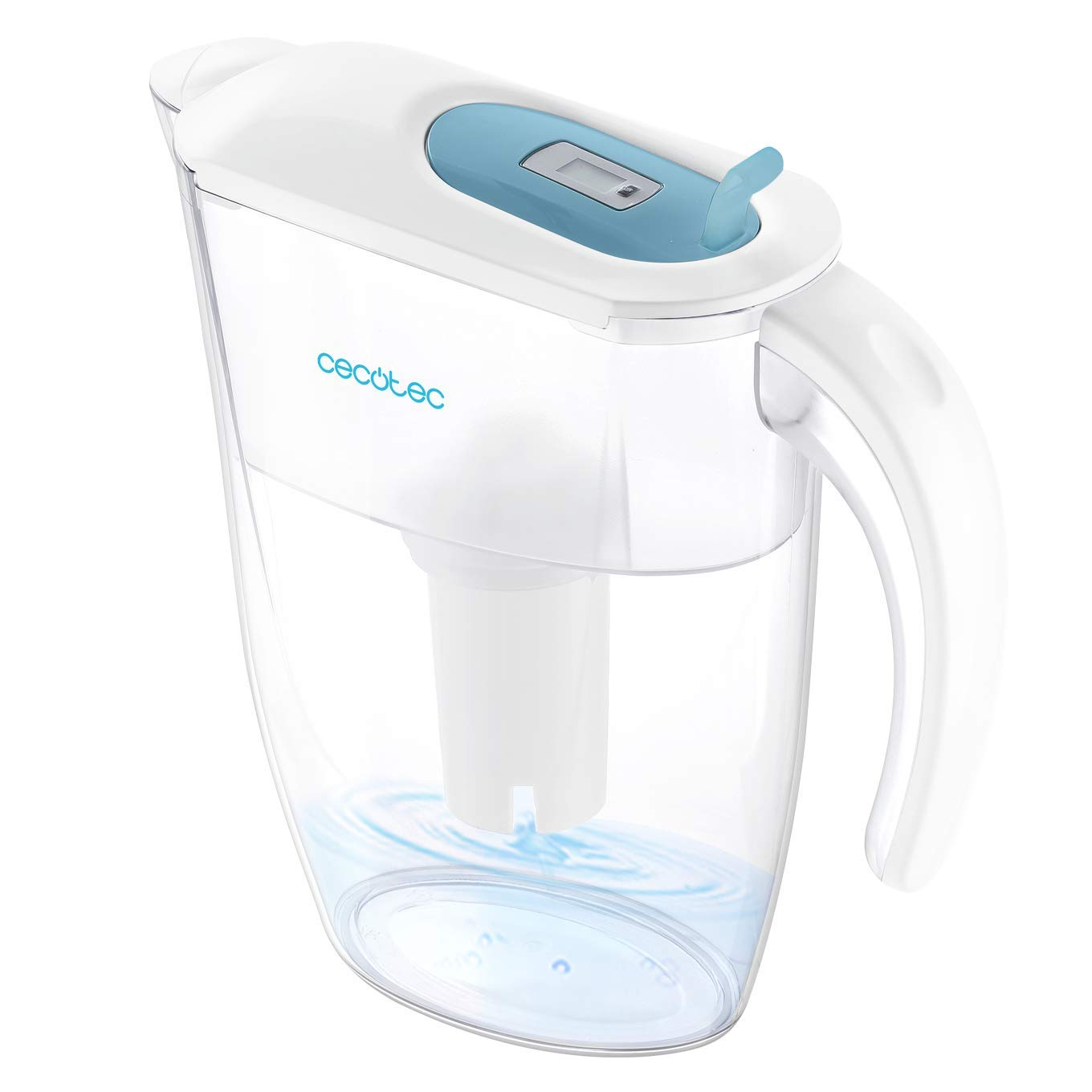 Cecotec caraffa filtrante H2ONature2400Active. 4 strati filtranti, capacità caraffa 2,4 L-1,4 con filtro, indicatore LCD. (H2ONature 2400 Active Pro)