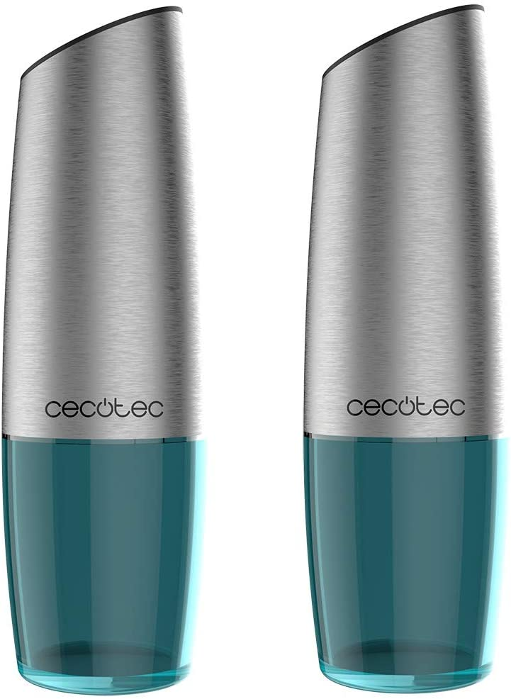 Cecotec Macina sale e pepe elettrico InstantMill Gravity Duo. Corpo in acciaio inossidabile, macina in ceramica, funzione Gravity, macinatura automatica con la sola pressione.