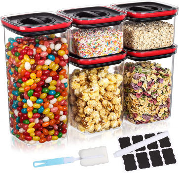 Set Di 16 Contenitori Per Alimenti Con Coperchio - 4 Misure (2.8L/2L/1.4L/0.8L), Impilabili, BPA Free, Per Pasta, Cereali, Farina