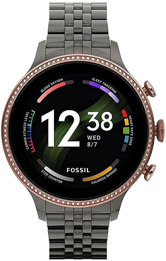 Fossil Smartwatch GEN 6 da Donna in Acciaio con Alexa Integrata, Color Canna di Fucile con Bracciale in Acciaio Color Canna di Fucile, FTW6078