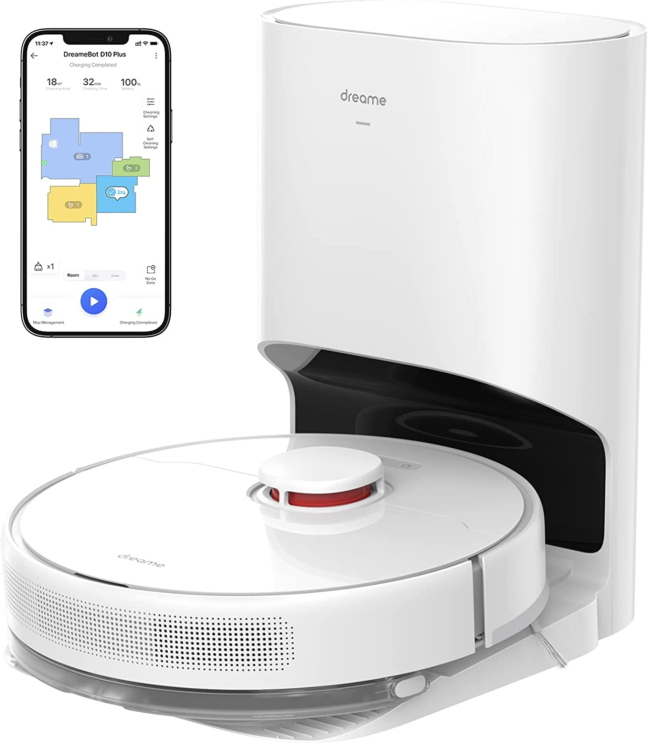 Dreame D10Plus Robot Aspirapolvere Lavapavimenti 4000Pa Navigazione Laser 5200mA