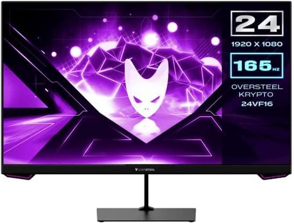 Oversteel Krypto Monitor PC Gaming 24” FullHD (1920×1080, LED, VA, 16:9, 1ms, 165 Hz, HDMI, Display Port), Nero