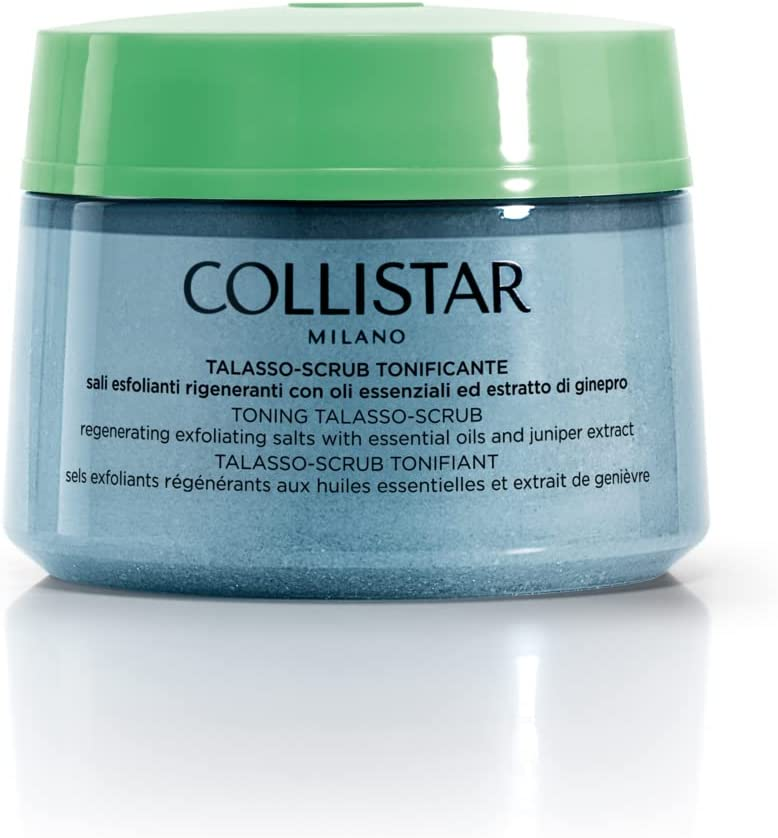 Collistar Talasso Scrub Tonificante, scrub corpo con sali marini per un’azione esfoliante e idratante ed estratto di Ginepro per un effetto tonificante e defaticante, per tutti i tipi di pelle, 700g