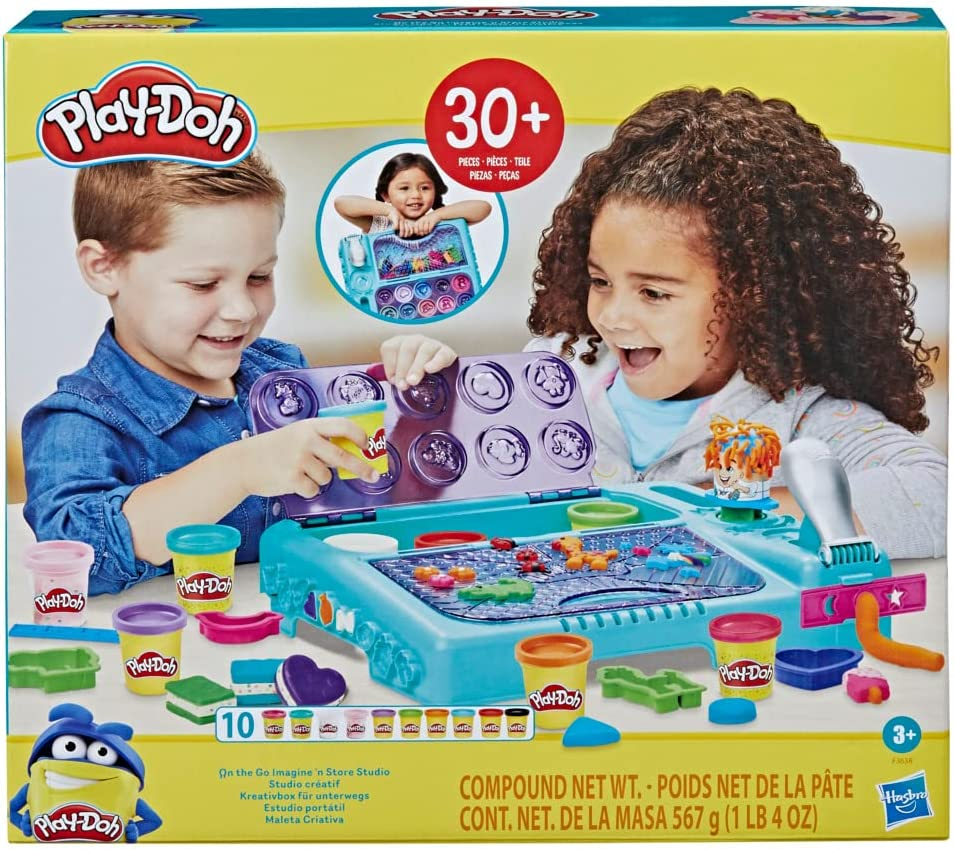 Play-Doh, La Valigietta per Creare, con più di 30 Strumenti e 10 vasetti di Pasta da Modellare atossica, Multi