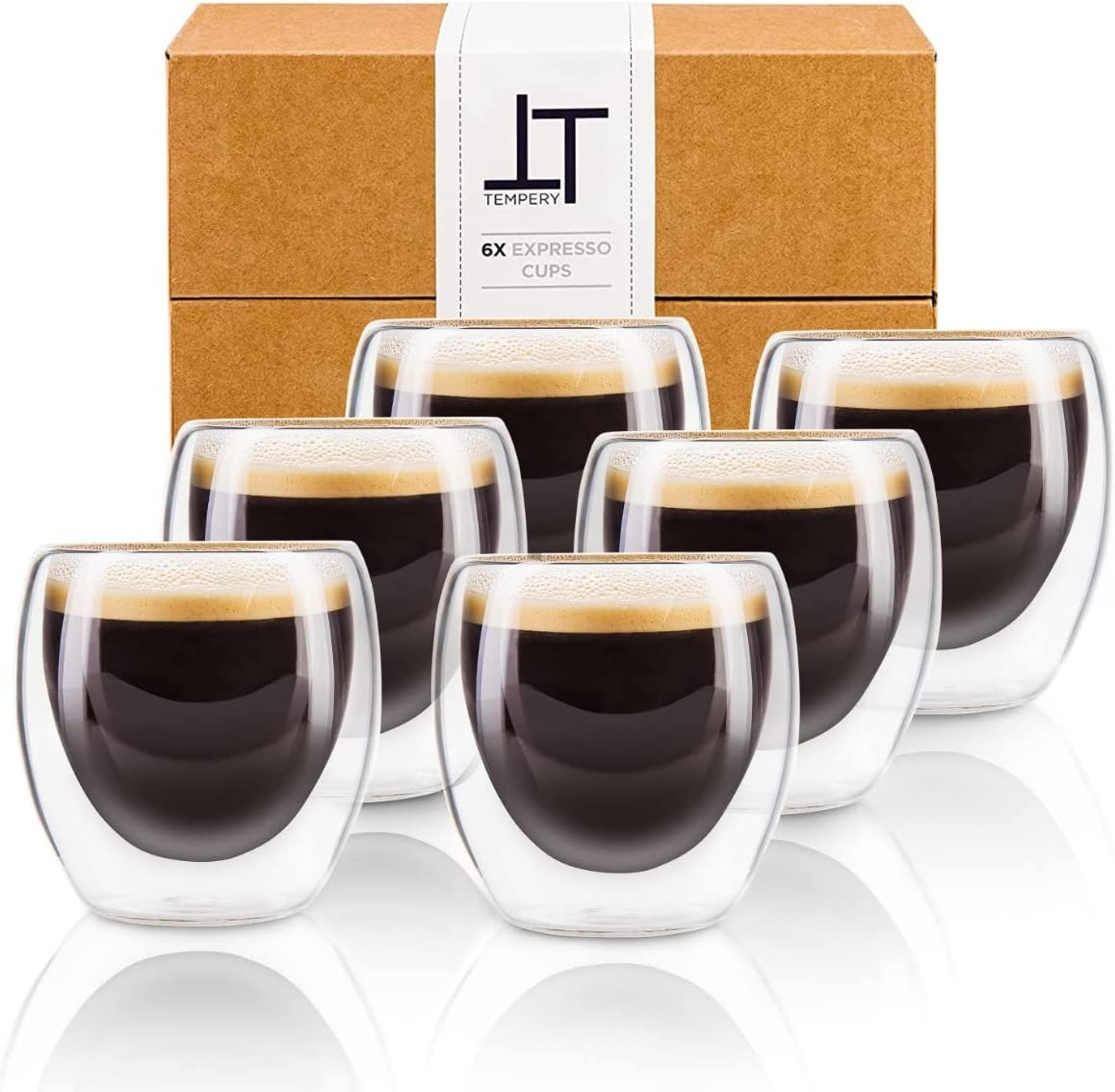 Tazzine Caffe Vetro A Doppia Parete Con Sottobicchiere - Effetto Levitazione, Ideale Per Caffè E Tè Tazza Termica - Foto 2