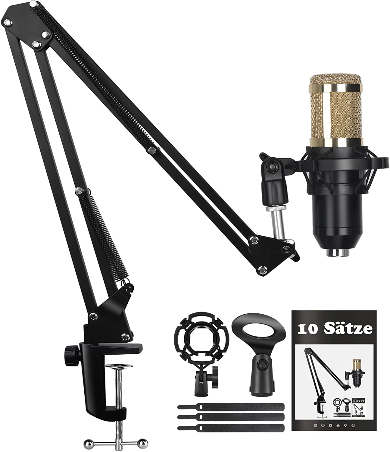 SUMKUMY Supporto Microfono Regolabile Professionale Braccio, Braccio per Microfono, con 3/8″-5/8″