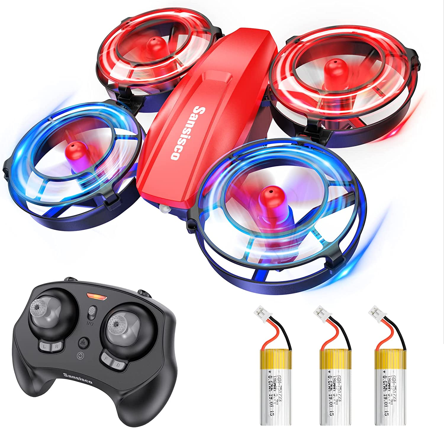 Sansisco Drone per Bambini, Quadricottero RC con Luce LED