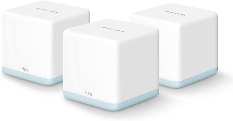TP-Link WiFi Mesh Dual Band AC1200Mbps, 2 Porte Ethernet, Modalità Router e Access Point, Collega Fino a 100 Dispositivi, 3 Pezzi con Copertura Fino a 320 ㎡, Mercusys Halo H30(3-pack)