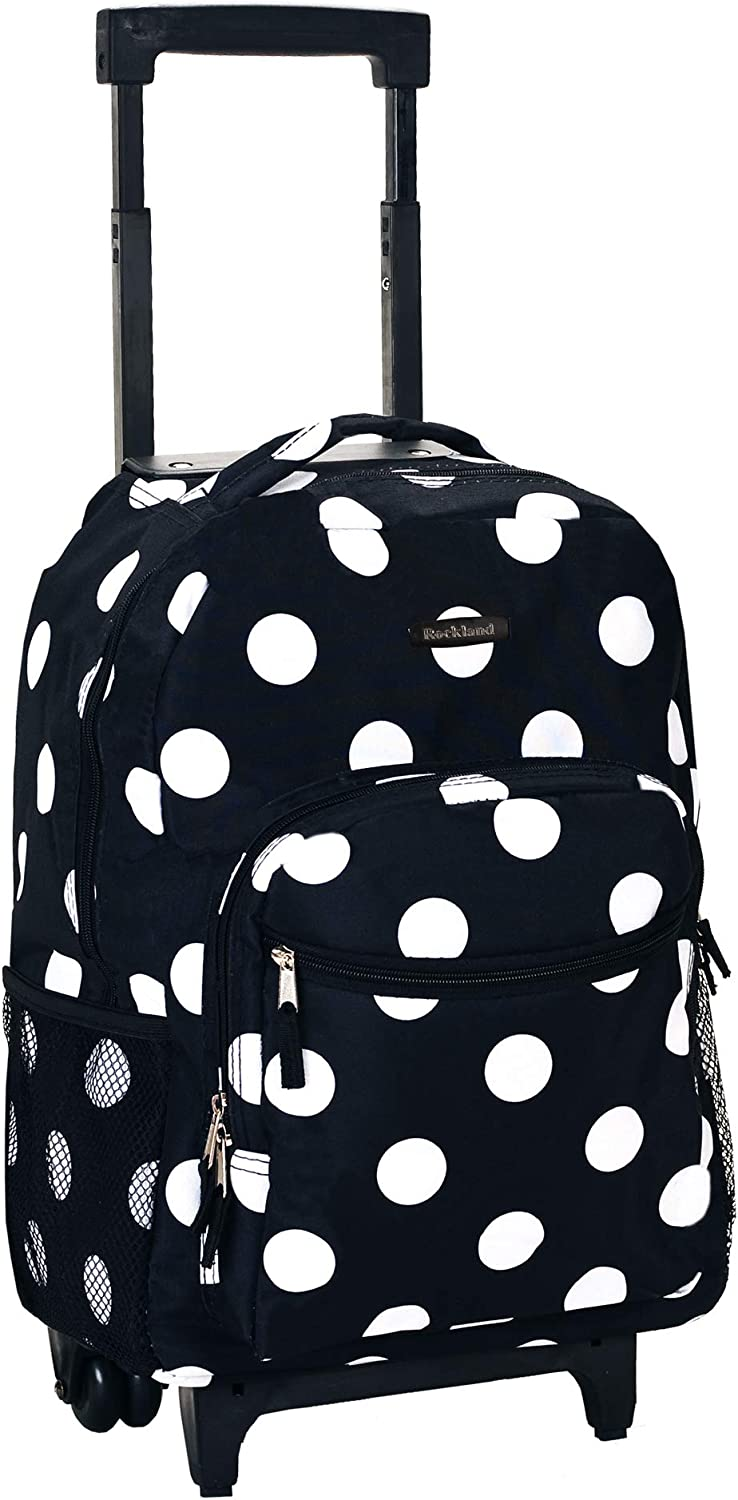 Rockland – Zaino a doppio manico, colore: Nero Dot, 45 cm