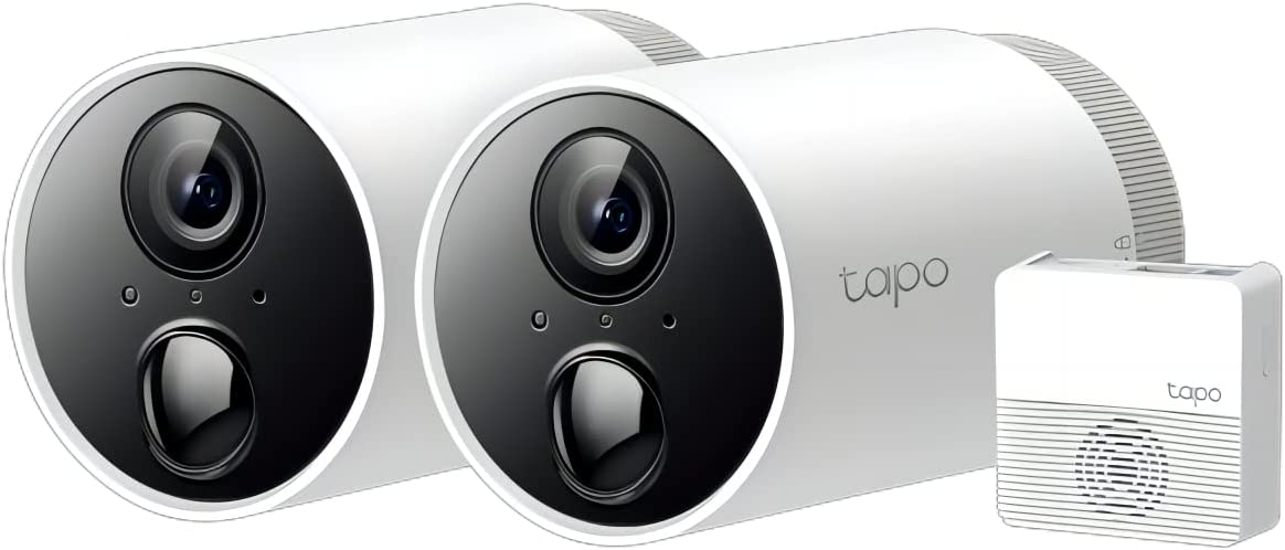 TP-Link Tapo C400S2 Batteria Telecamera Wi-Fi Esterno, 1080p Ad Alta Definizione Completa, Sistema di Sicurezza Senza Fili a 2 Telecamere, Impermeabile IP65, 2 Vie Audio, Contiene Tapo Hub H200