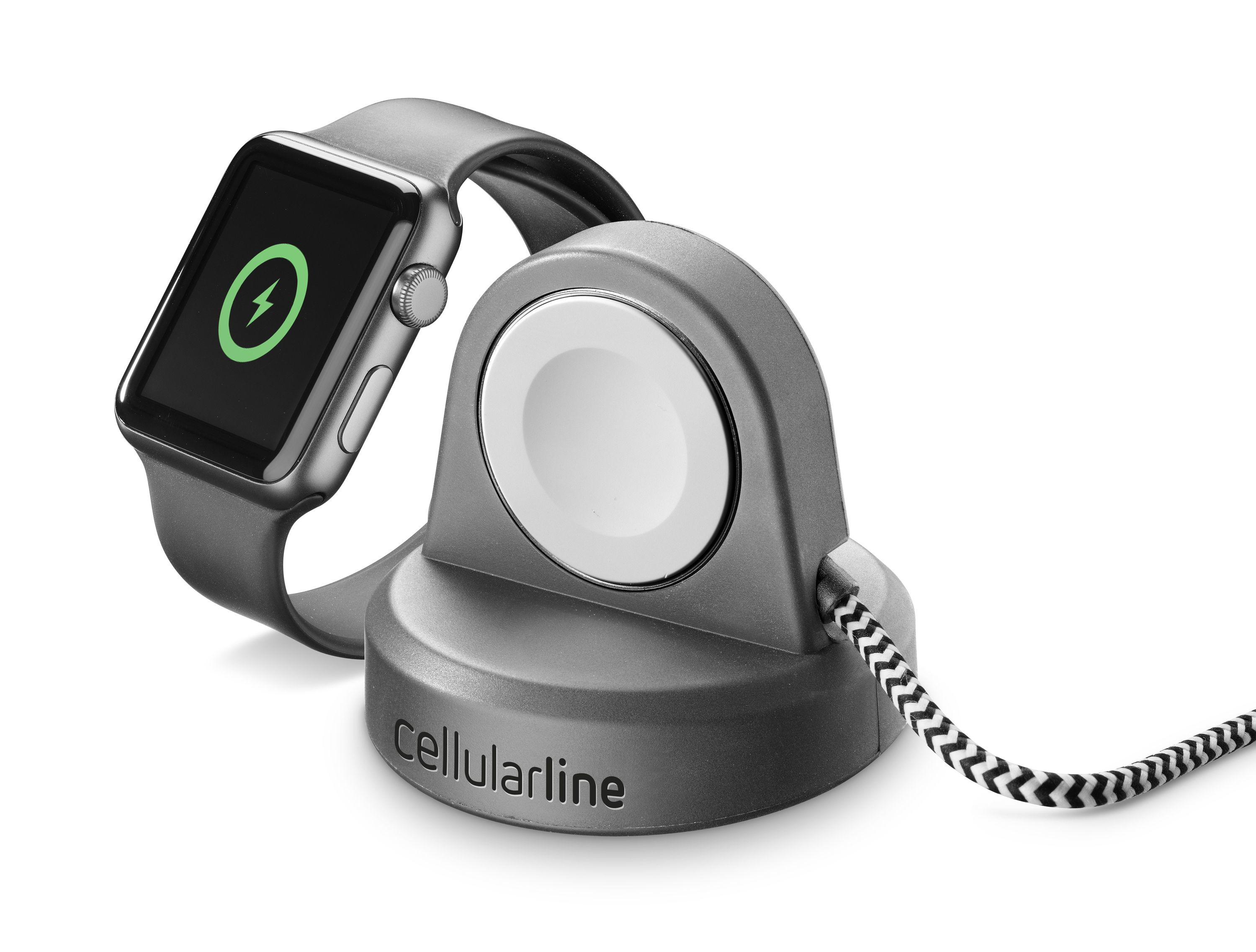 Cellularline Power Dock Caricabatterie – Apple Watch Kit per la ricarica di Apple Watch Grigio/Nero
