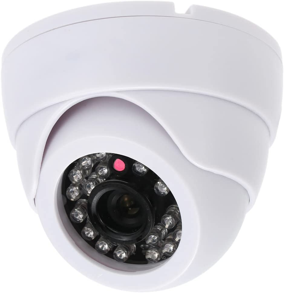 HAOTING 1200TVL CCTV Telecamera di Sorveglianza, Telecamera di Sicurezza Dome Interne, 1/3inch Colore CMOS Sensore, IR-Cut Visione Notturna, 3,6 mm Obiettivo Fisso con 24 IR Leds, Plug and Play