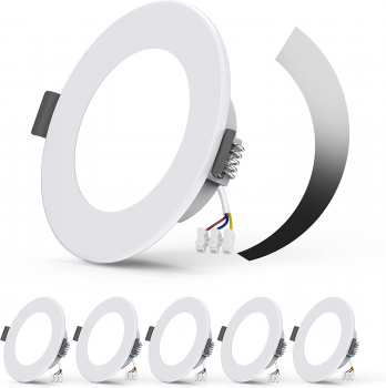 Faretti LED Incasso Soffitto 4000K - 6W 600lm IP44, Ultra Slim Per Bagno E Casa, Foro 75-95mm