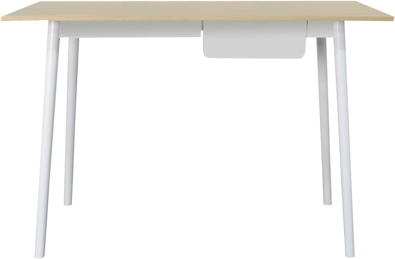 THINIA HOME Scrivania Simplify 110 x 50 x 75 cm, Legno, Naturale/Bianco, 110x50x75cm