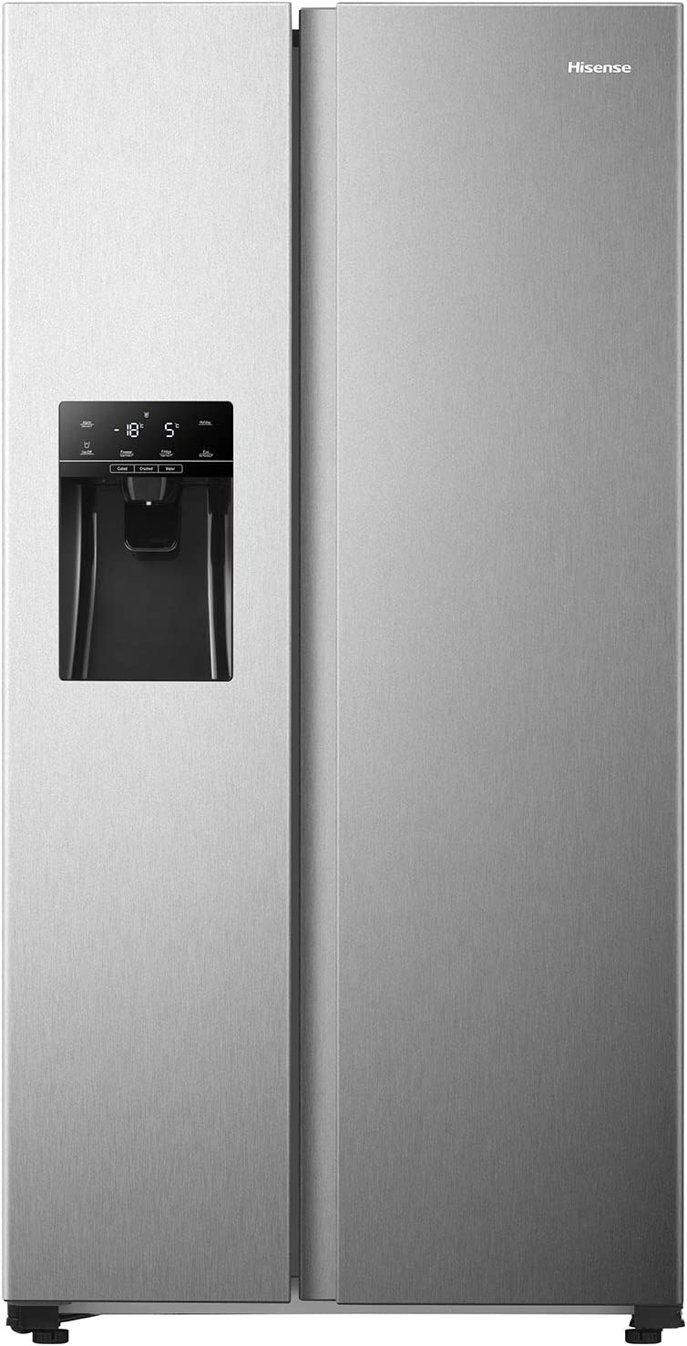 Hisense RS650N4AC2 Frigorifero Side By Side, Total No Frost con Ventilazione Multi Air Flow, Erogatore di Ghiaccio e Acqua, 499 Litri di Capacità, Finitura Inox