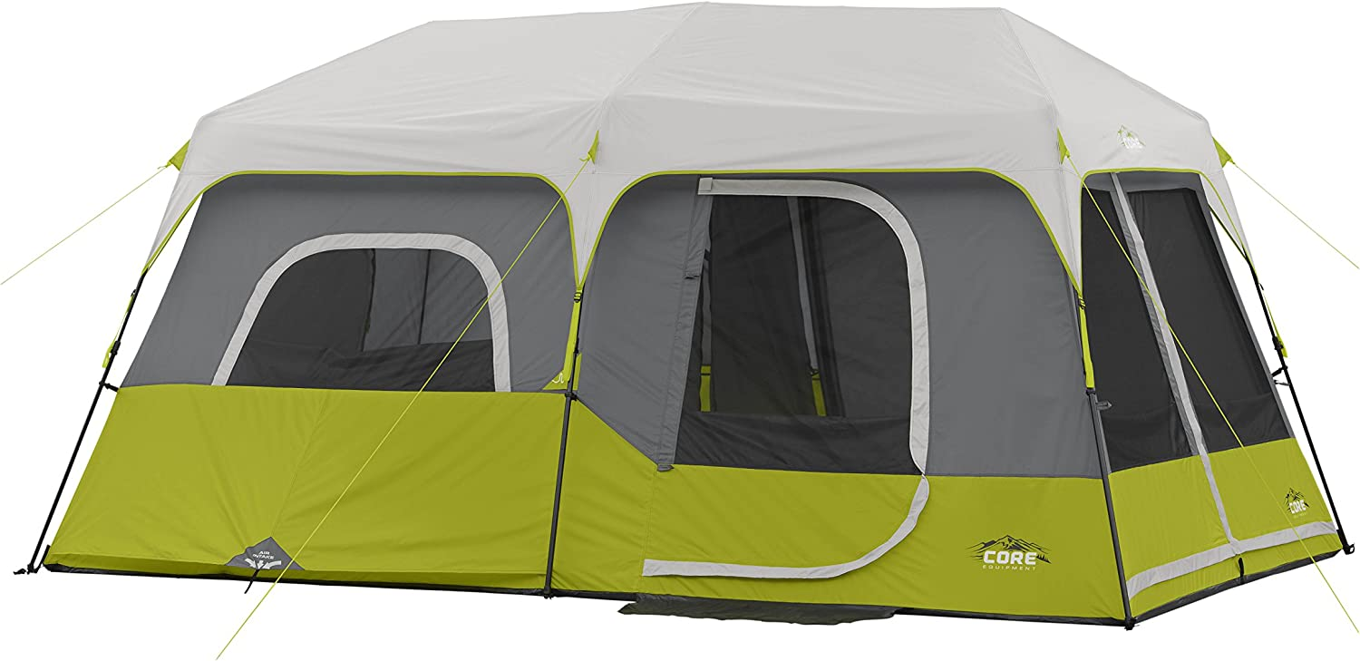 Core Tenda istantanea della Cabina, Campeggio per Famiglie Unisex, Green/Gray, 14′ x 9′