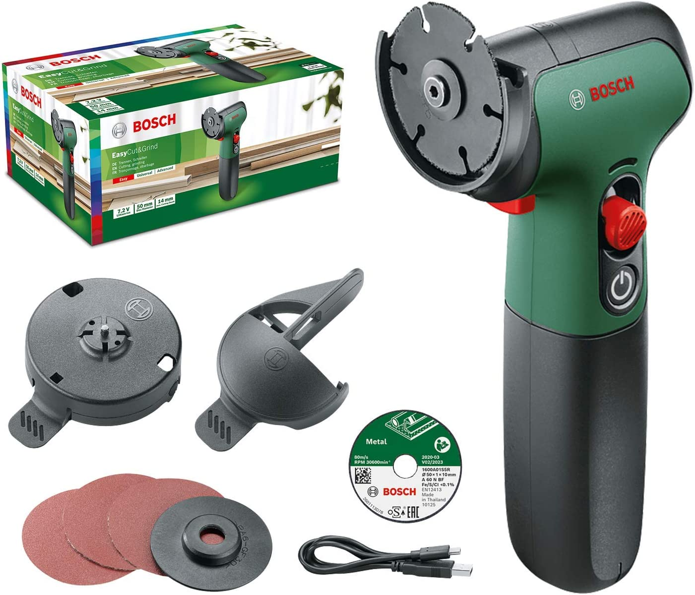 Bosch Utensile a batteria EasyCut&Grind (batteria 2.0 Ah, 7.2 Volt, in confezione di cartone)