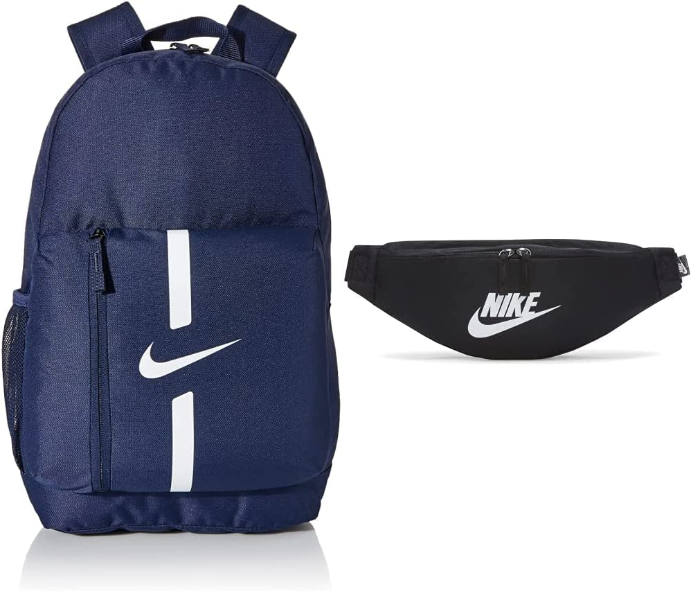 Nike Academy Team, Zaino Unisex Bambini E Ragazzi, Midnight Navy Nero Bianco, MISC & Heritage Waistpack – Fa21, Borsa Unisex Adulto, Black/Black/White, Taglia Unica