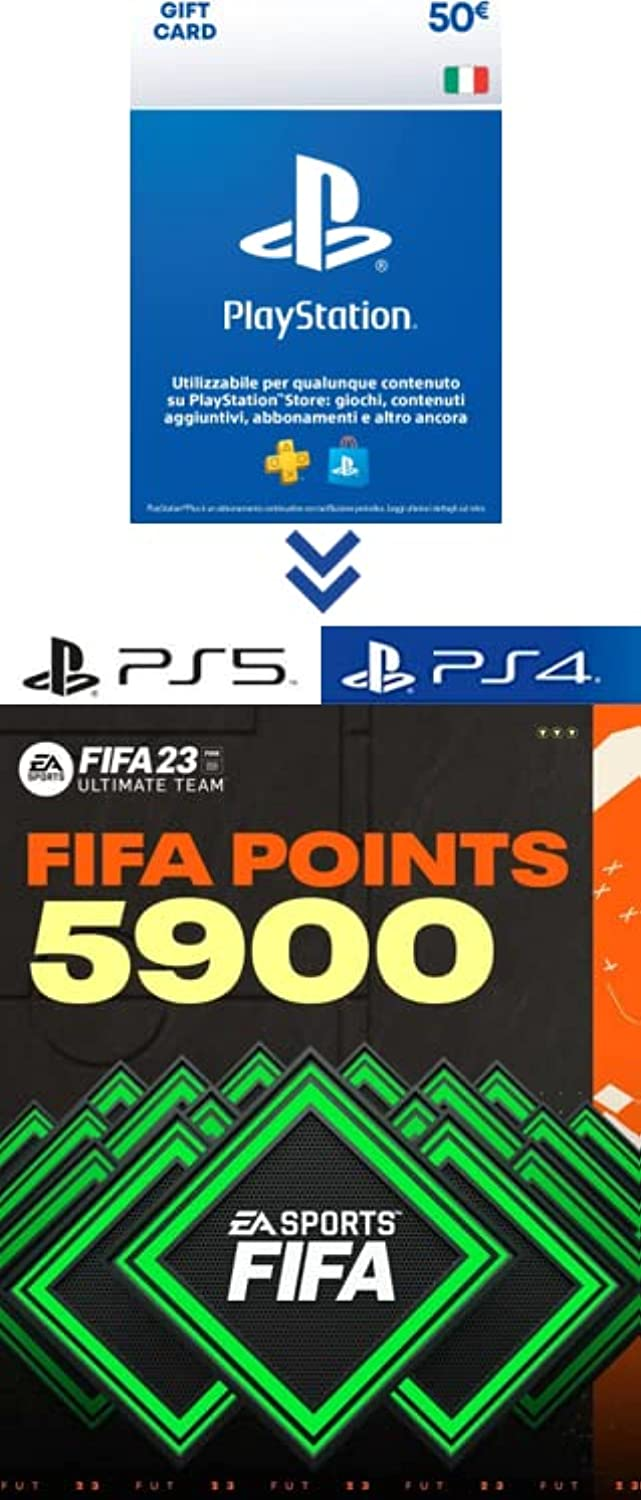 PlayStation Store Gift Card per FIFA 23 Ultimate Team – Credito PS Store 50€ – Codice download per PS4/PS5- Account italiano
