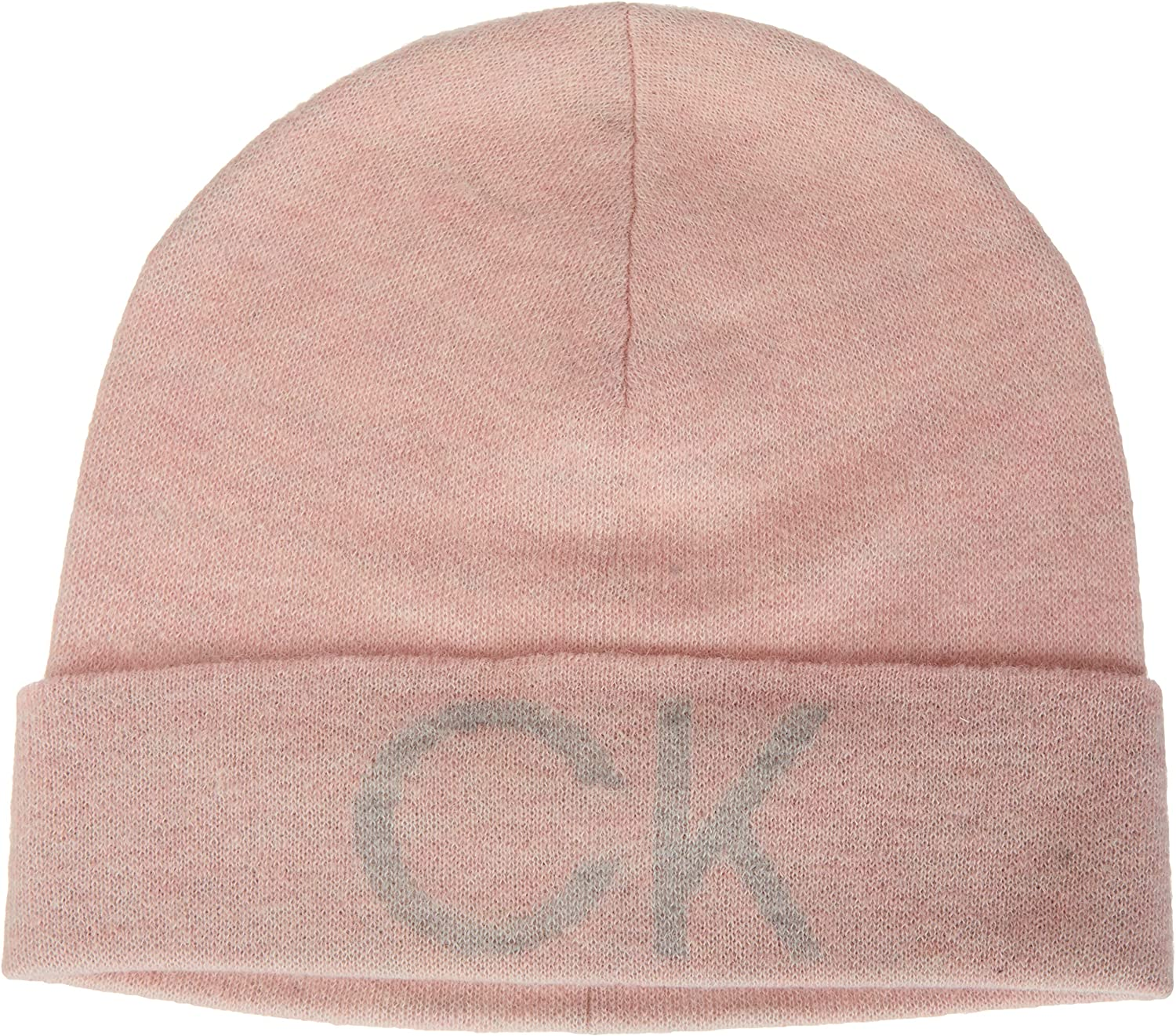 Calvin Klein Berretto con monogramma rialzato Cappello Lavorato a Maglia, Spring Rose, One Size Donna
