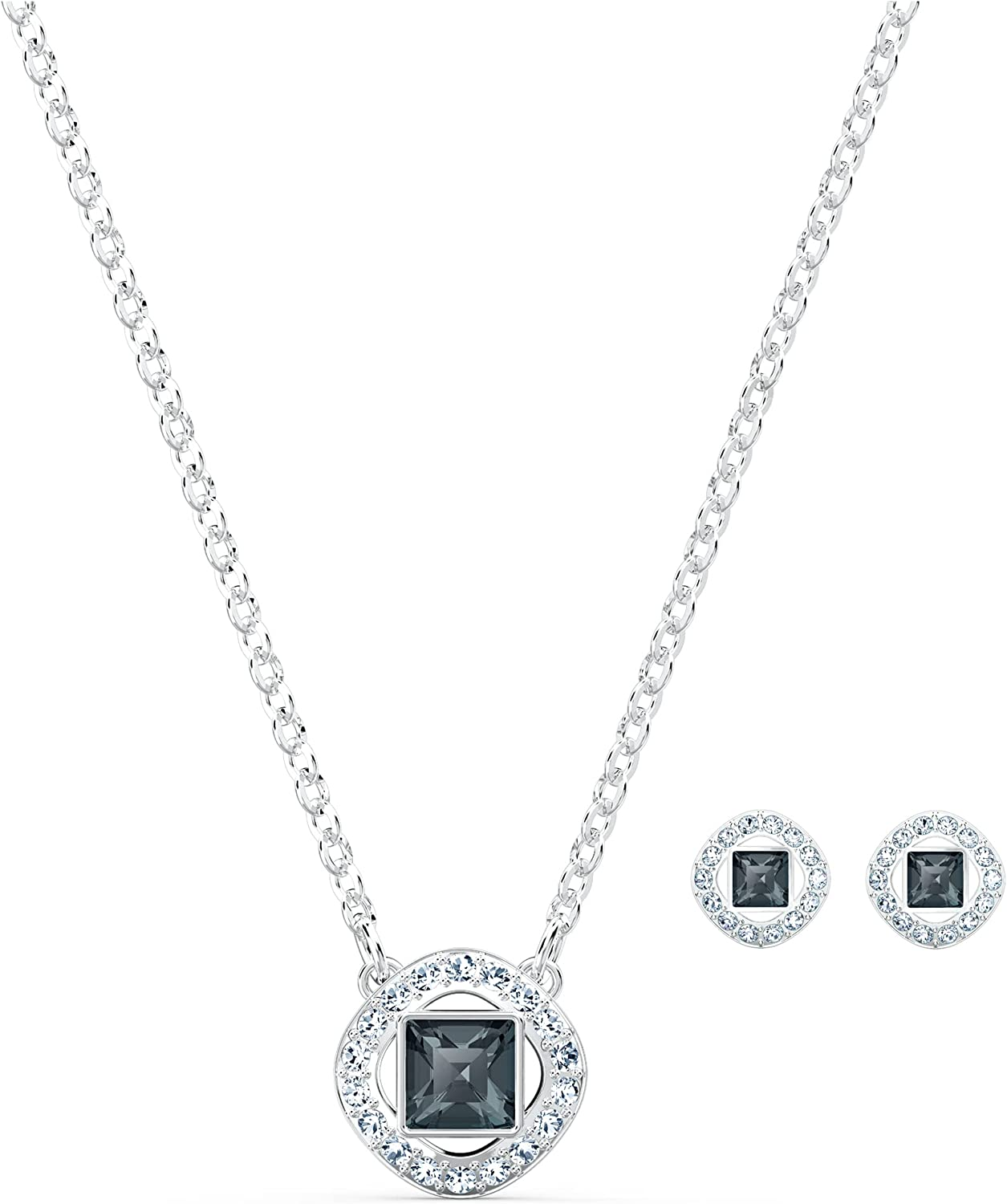 Swarovski Set Swarovski Angelic Square, grigio, placcato rodio, Esclusivi Amazon – 5547021