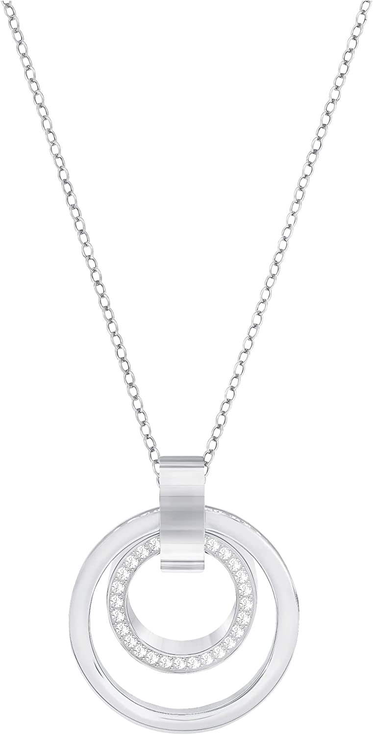 Swarovski Pendente Hollow, Circolare, medio, Bianco, Placcato rodio – 5349345