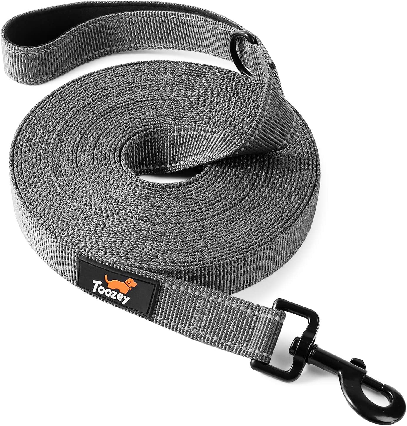 Toozey Guinzaglio per Cani, 5 m/10 m/15 m Guinzaglio Addestramento con Borsa e Maniglia Imbottita per Cani di Grandi Dimensioni, Materiale Resistente in Polipropilene, con Ciotola per Cani Pieghevole