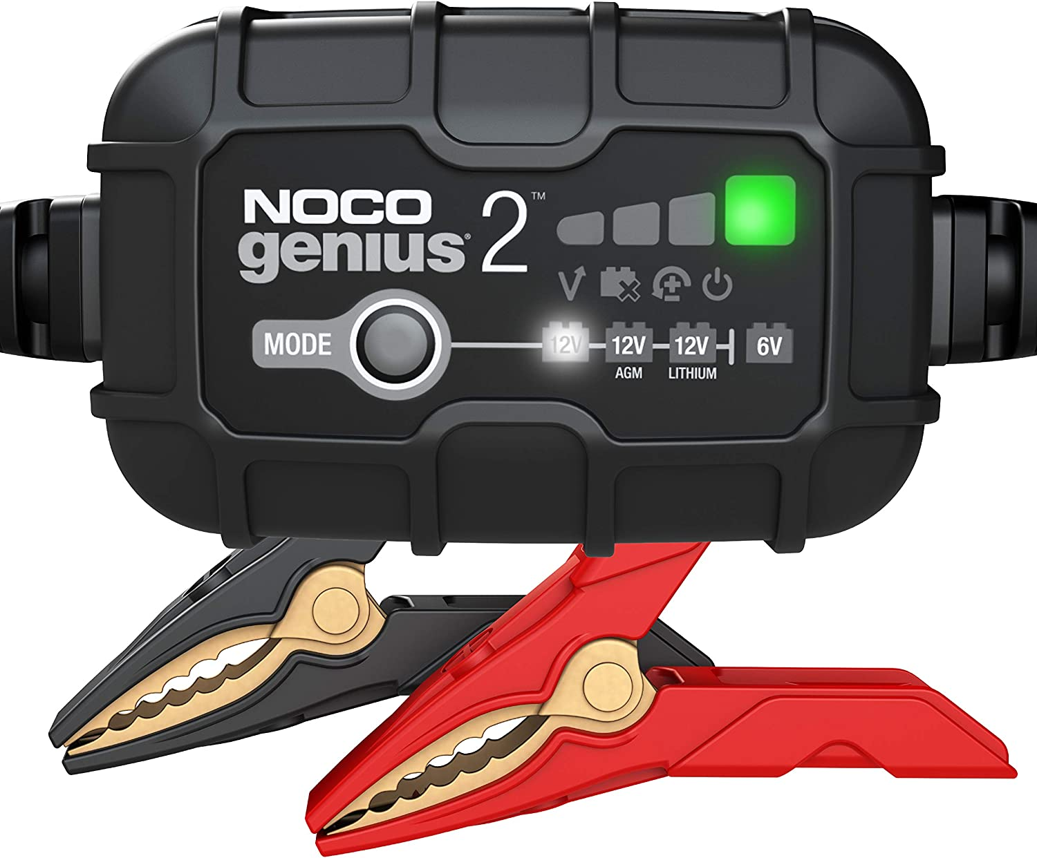 NOCO GENIUS2EU, Caricabatterie Intelligente Portatile 2A, Professionale 6V e 12V AGM, Gel e Litio