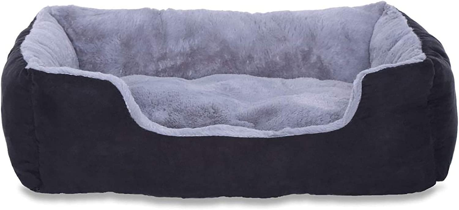 Lionto DB00521 Letto per Cani, Cuscino Reversibile, Grigio/Nero, 48 x 60 x 18 cm