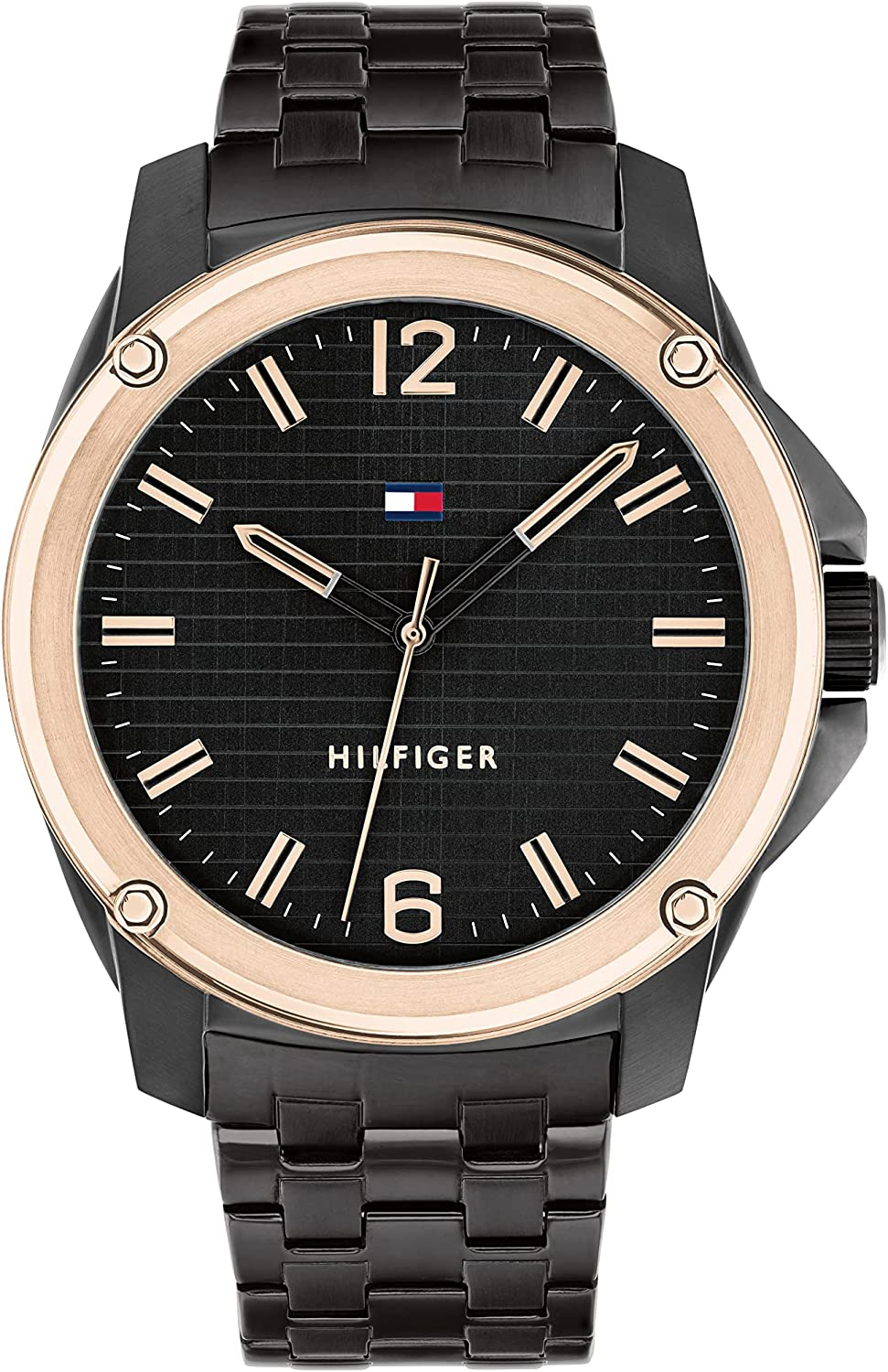 Tommy Hilfiger Orologio Analogico al Quarzo da Uomo con Cinturino in Acciaio Inossidabile Nero – 1710488