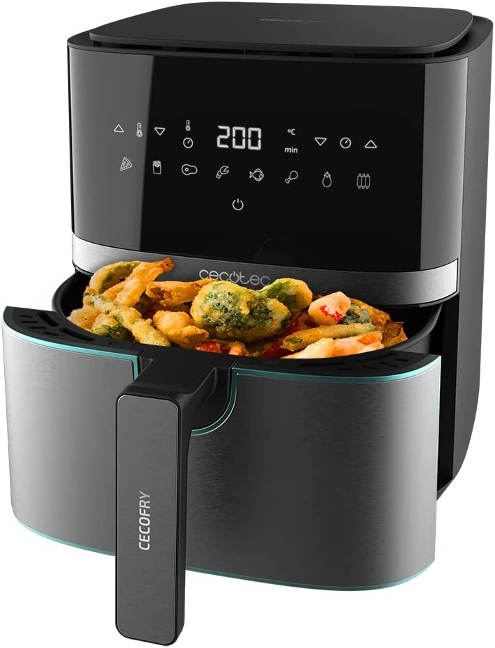 Cecotec Friggitrice ad Aria calda 5,5 L Cecofry Full InoxBlack Pro 5500. 1700 W