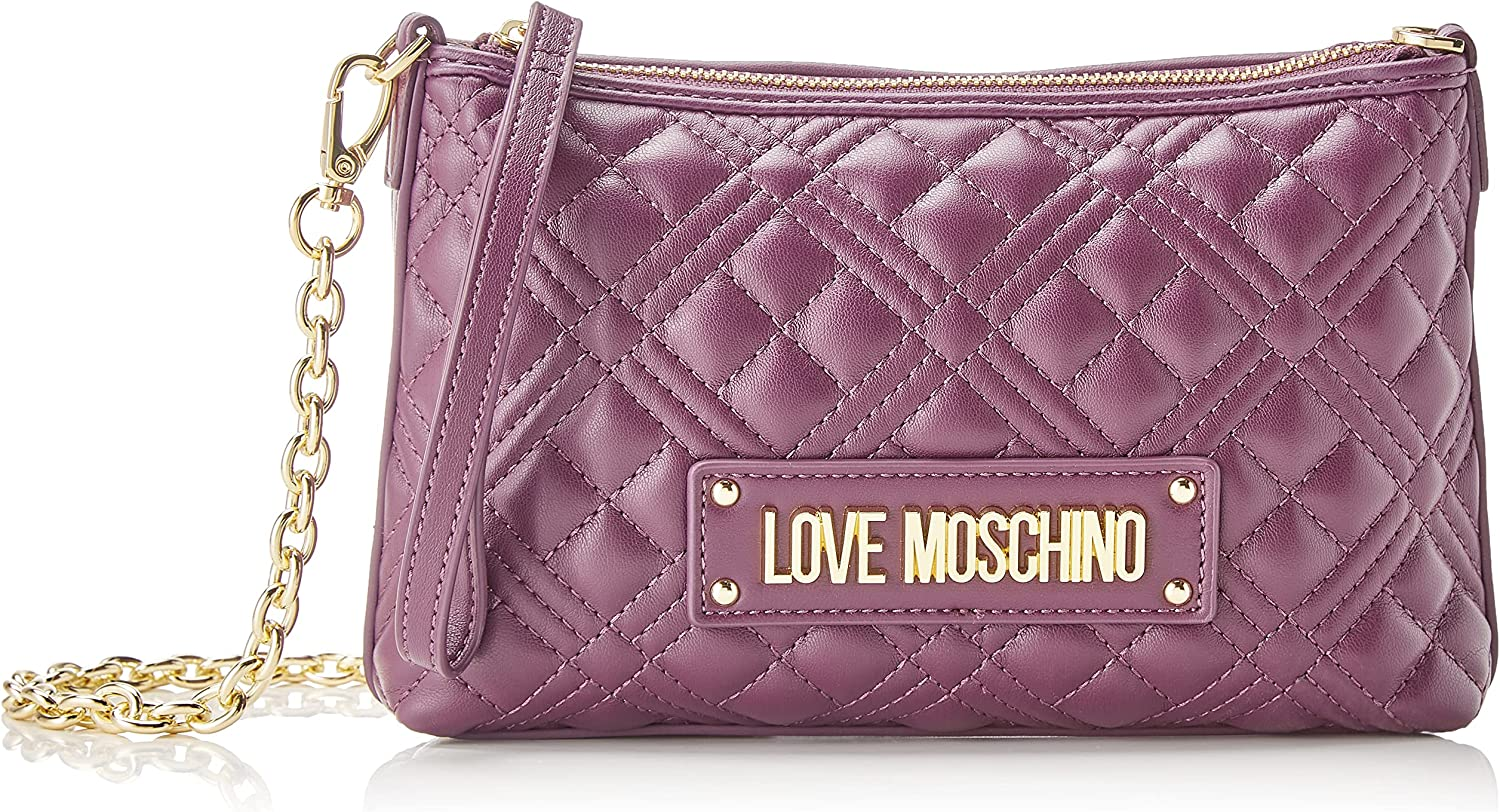 Love Moschino Borsa Quilted Pu Viola, BORSA A SPALLA Donna, Viola, Taglia unica