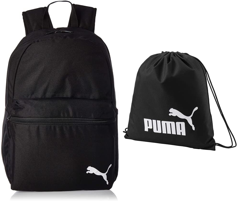 PUMA Teamgoal 23 Backpack Core, Zaino Unisex Adulto, Nero, 18.5 X 13.78 X 0.94 Cm; 200 Grammi & Phase, Sacca Sportiva Unisex-Adulto, Nero, Taglia Unica