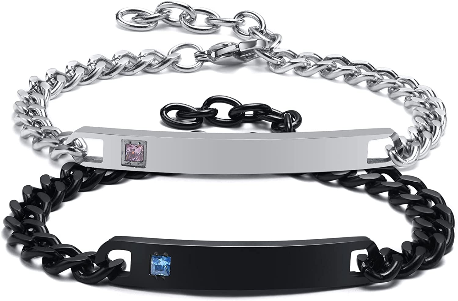 Bracciali Coppia Fidanzati – Lui e Lei Bracciale Acciaio con Pacco Regalo