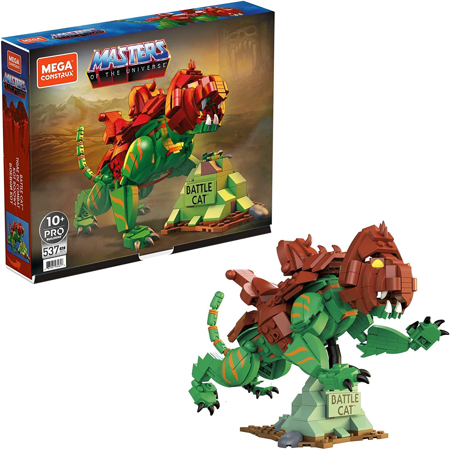 MEGA- Masters of The Universe Action Figure Construx Battle Cat da Costruire, Giocattoli da Costruzione per Bambini, Multicolore, GVY14