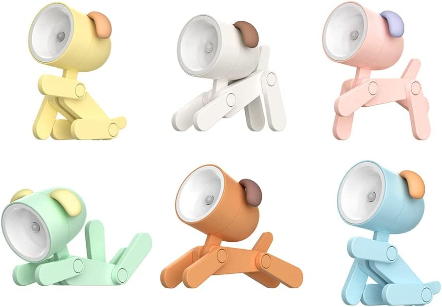 Mini Luce Notturna Cane, Lampada Notturna Carina Cartoon DIY, Lampada da Scrivania Portatile LED (6 PACK)