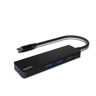 TEKLIO HAG-HC34F hub di interfaccia USB 3.2 Gen 1 (3.1 Gen 1) Type-C 5000 Mbit/s Nero