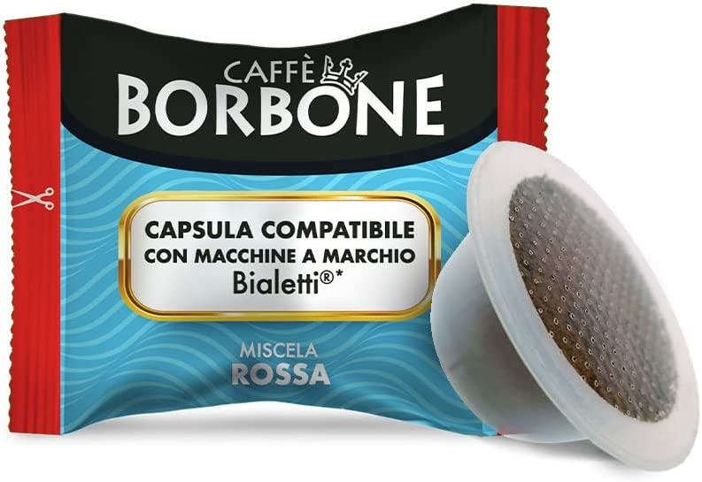 Caffè Borbone Miscela Rossa – 100 Capsule – Compatibili con Macchine a marchio Bialetti®