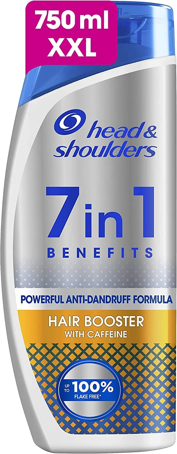 Head & Shoulders Shampoo Antiforfora Anticaduta Potenziato, 7 Benefici in 1 per Cute e Capelli, 750ml Confezione Grande
