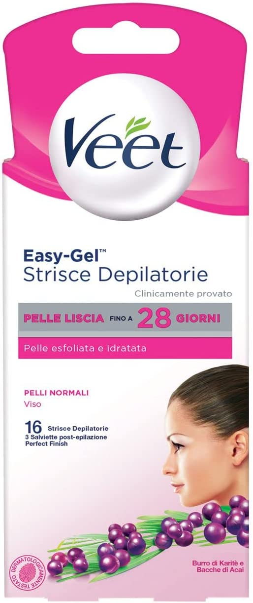 Veet Strisce Depilatorie Viso Pelli Normali