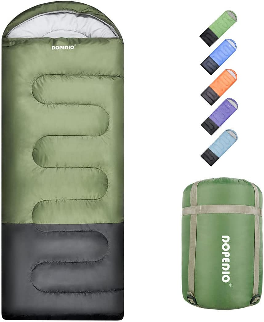 DOPEDIO Sacco nanna invernale, 4 stagioni, 500 GSM/180 g/mq, per campeggio e interni come coperta, (estate, verde scuro)